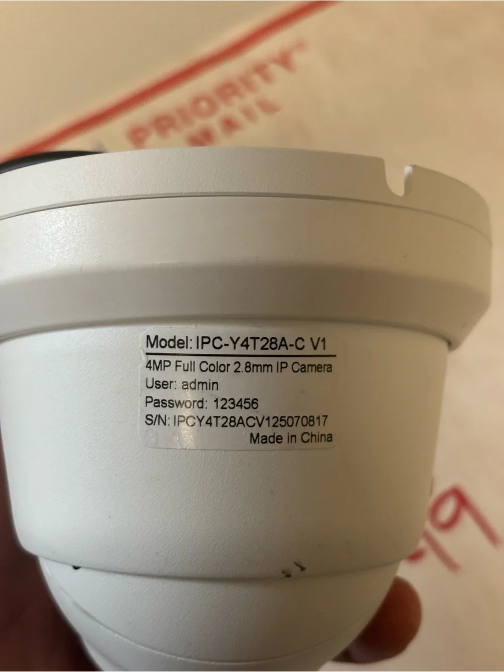 4MP PoE IP Turret Dome Camera 2.8mm Full Color w/ Audio IPC-Y4T28A-C